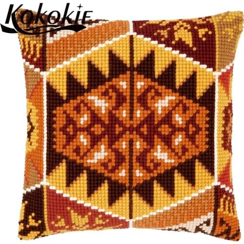 Diy cross stitch Mandala pillow kits embroider needlework kits throw pillowcase fabric embroidery yarn pillowcase cushion mat