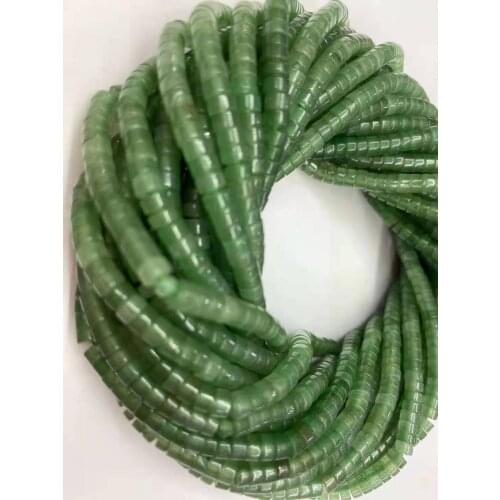 Natural green Dongling stone cutting partition piece Hercyine piece 2x3mm2x4mm DIY jewelry boutique crystal length 38cm