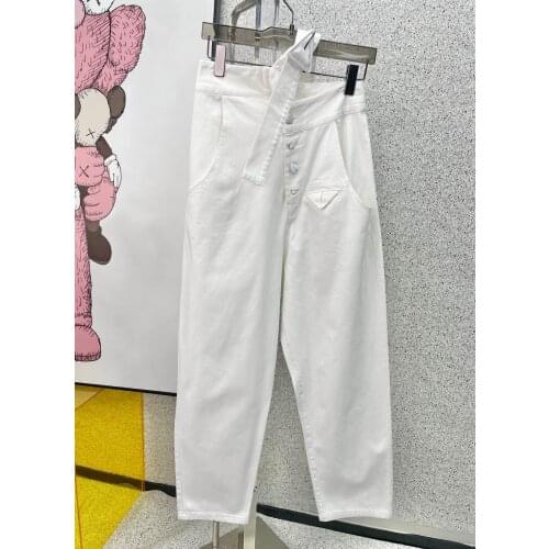 Spring New 2021 Women White Single Shoulder Overalls Denim Pants Female Casual Jeans Ddxgz2 4.13