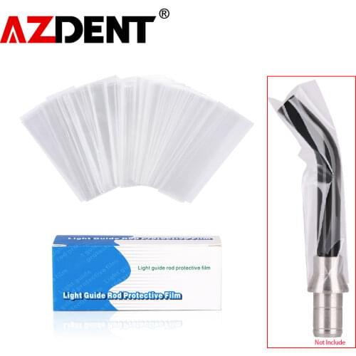 200pcs/box Disposable Dental Light Curing Head Plastic Covers Light Guide Rod Protective Film 7cm*2cm