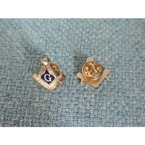 Wholesale Custom Pins Masonic Freemason 19mm Lapel Pin Blue Lodge, gift, brass material rhinestone lapel pin