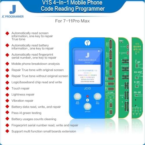 JC V1S 6 Boards Repair Trun Tone Battery Information Read Fingerprint Serial Number Read Brightness Vibration Dot Matrix Headset