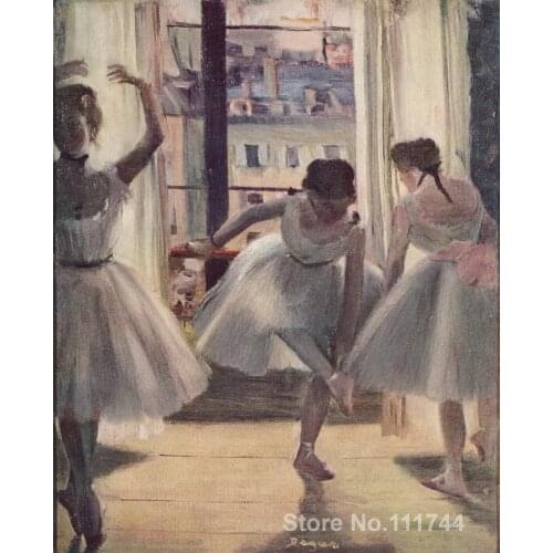 Modern art Three Dancers In An Exercise Hall Edgar Degas painting Hand painted High quality