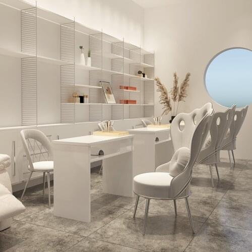 Modern Simple Double Layer Manicure Table Solid Wood Storage Nail Mesa Single Nail Table And Chair Set Combination With Drawer