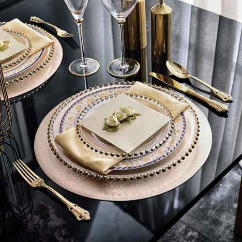 Creative Luxury Plate Sets Ceramics European Modern Round Steak Dinner Plate Sets Restaurant Trays Decor Vajilla Tableware DA60P