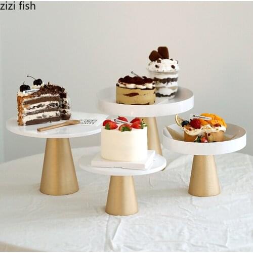 Creative Tall Metal Cake Plate Wedding Dessert Cake Stand Round Dessert Dessert Plate Shooting Props Desktop Home Decoration
