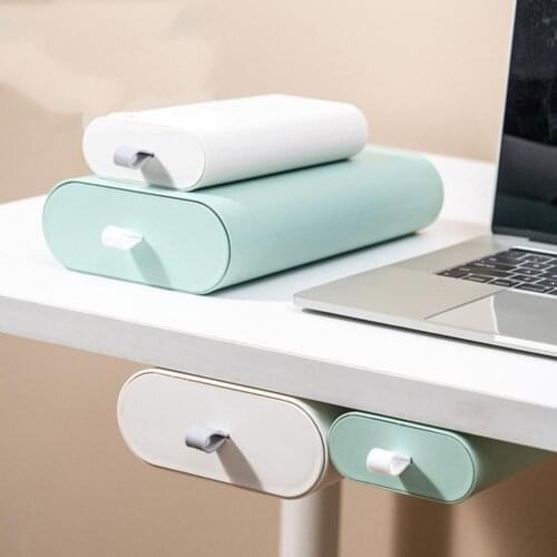 Universal Multifunction Convenient Storage Holder Self Adhesive Hidden Storage Design Plastic Under Desk Storage Organizer for H