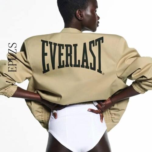 ZA 2021 letter print bomber jacet women winter coat Fashion zipper long sleeve baseball jacket casual female outwear