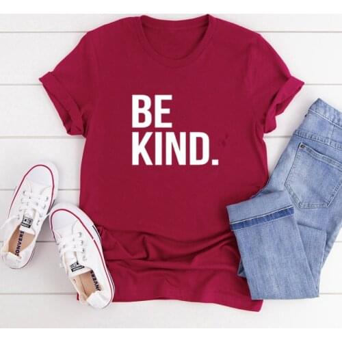 Be Kind Unisex Shirts ladies Shirts Womens Short Sleeve Tees Fashion 100%Cotton O Neck Female Clothing Plus Size Casual top y2k