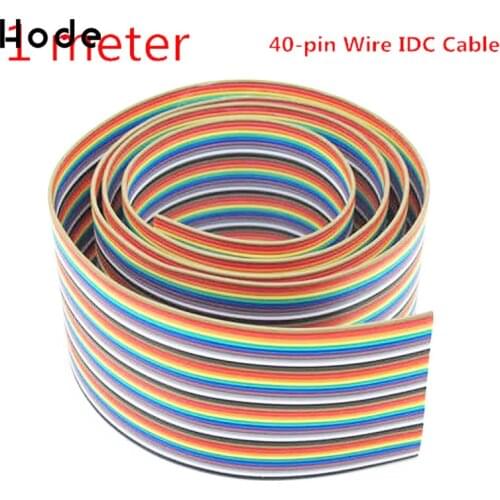 1M 3.3ft 40 Way 40 pin Flat Color Rainbow Ribbon IDC Cable Wire Rainbow Cable