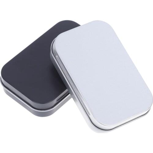 1PC Small Empty Metal Tin Flip Storage Box Case Organizer For Money Coin Candy Key Container Jar Cans Silver Black
