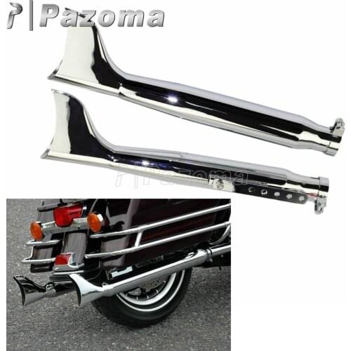 2X Motorcycle 21'' Fishtail Exhaust Mufflers Silencer Pipe for Harley Softail Touring Cafe Racer Bobber Road King Electra Glide