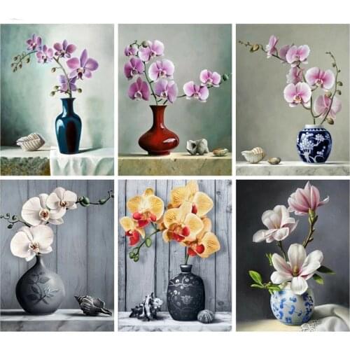 5D DIY Orchid Picture Diamond Painting, Square Or Round, Handicraft Mosaic, Handmade Gift Cross Stitch, Home Decoration