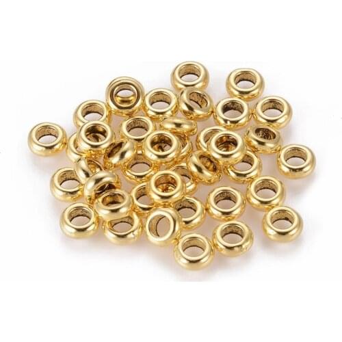 Antique Golden/Silver Color Alloy Spacer Beads Rondelle Tibetan Style Loose Beads for Jewelry Making Finding DIY Supplies 2000pc