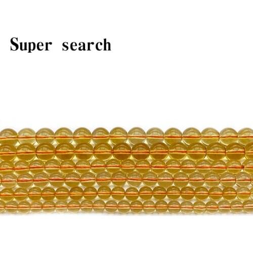 AAA Natural Stone Citrines Yellow Rock Crystal Round Beads 6/8/10MM Fit Diy Women Gril Man Beads For Jewelry Making