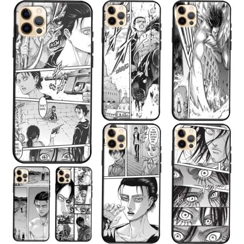 Attack On Titan Manga Eren Yeager TPU Phone Case For iPhone 12 11 Pro Max Mini XS X XR 6S 7 8 Plus SE 2020 Soft Cover Case