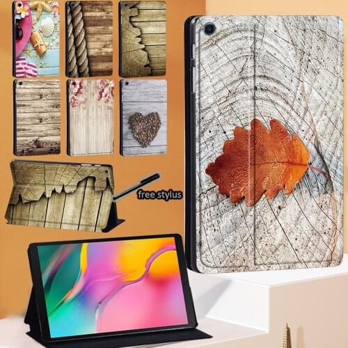 Wood Series Tablet Case for Samsung Galaxy Tab A 8.0(2019) 9.7 10.1 10.5/A A6 10.1/ S5e 10.5/s6 lite /A7 10.4 Flip Stand Cover