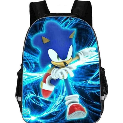 Hot Sale Cartoon SONIC RACING Kids Backpack Kindergarten School Bag Children Printing Backpack Girls Boys Mochila