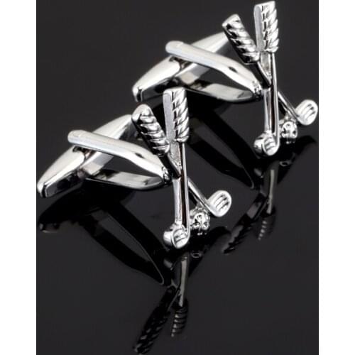 Golf Cuff Links Silver Color Copper Sport Ball Design Best Gift For Men Cuff Links Wholesale&retail Brand Jewelry