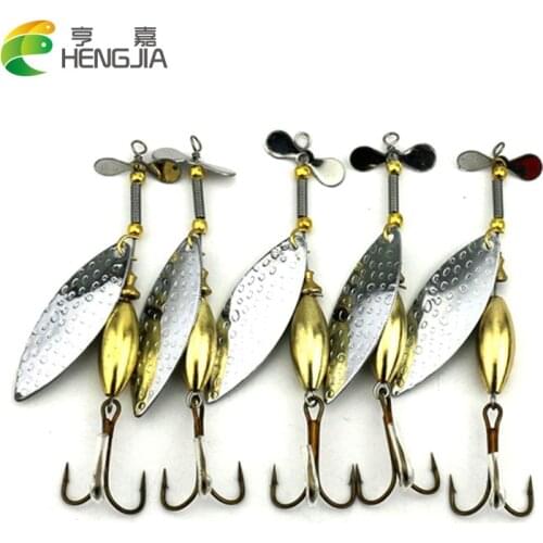 HENGJIA 5pcs 9.8cm 16g Spinner bait Spoon Fishing Lure Fishing Spoon Lure pesca Metal Jig Lure buzz bait Bass Fishing Tackle