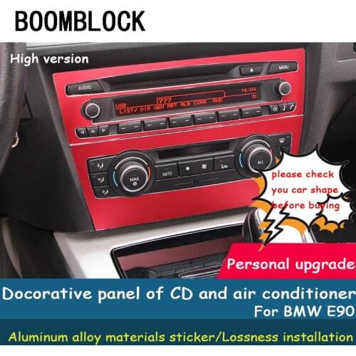 Aluminum Alloy Interior Stickers For BMW 3 Series E90 BMW E92 E93 CD and Air Conditioner Panel Trim Frame Covers Accessories