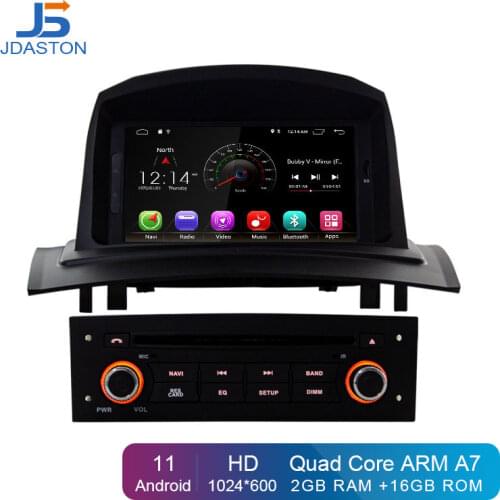 JDASTON Android 10 Car Multimedia Player For RENAULT Megane Fluence 2002-2008 WIFI GPS Navigation 1 Din Car Radio Stereo DVD SD