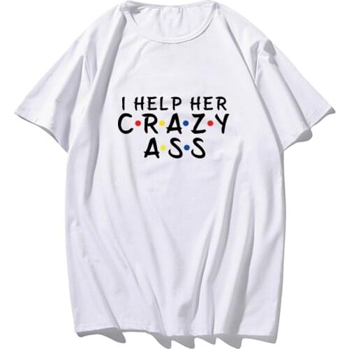 Couple Suit Letter Print T-shirt Funny Ladies Tshirt Man Womens Cotton T Shirt Round Collar Short Sleeve Summer Clothes