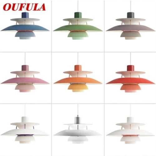 OUFULA Nordic Creative Pendant Light Modern Colorful LED Lamps Fixtures for Home Dining Room Decoration