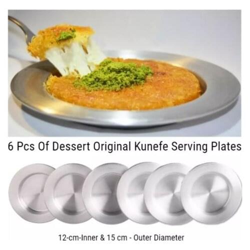 6 pcs Set Kunefe famous dish dessert serving plates presentation tray Hatay antakya kunefe original high quality aluminum plate