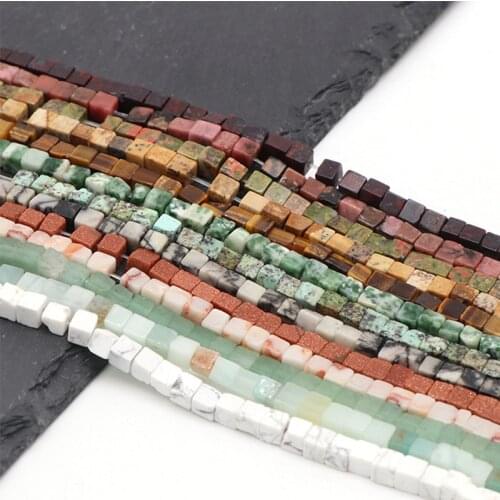 Natural Stone Pink Quartz Agates Jaspers Square Loose Beads 5/6/8 mm DIY man woman bracelet necklace ear stud jewelry accessorie