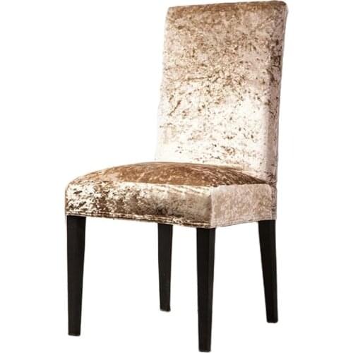 3/4/5/6 Pieces Velvet Shiny Fabric Cheap Chair Covers Universal Size Stretch Chair Covers Seat Case Slipcovers For Dining Room
