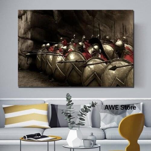 HOT King Leonidas 300 Spartans Shields Movie HUGE Wall POSTER art canvas Movie Poster Print great gift
