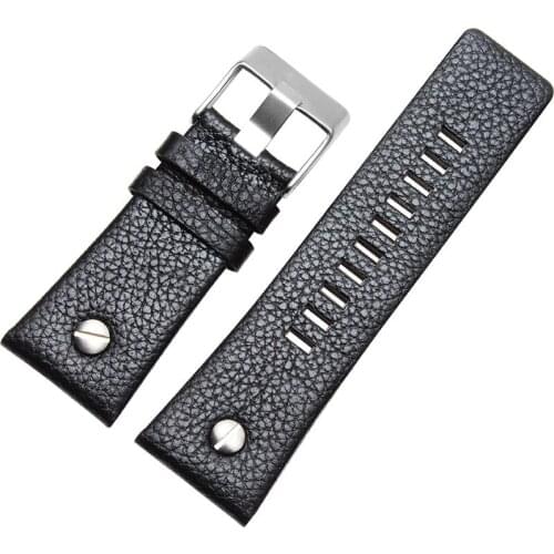 Leather cowhide watch strap 20/24 / 26/27 / 28mm substitute Diesel dz7313 dz7322 dz7257 watch with pin, watch strap, black strap