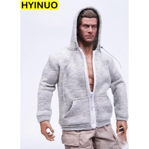 1/6 Scale Mens Youth Hooded Sweater Male Jacket Coat Plush Sweatshirt Clothes Clothing Set For12"ActionCharacter wear