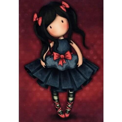 TINMI ARTS DIY Diamond Embroidery 5D Girl Full Round Diamond Painting Dancer Picture Handcraft Mosaic Home Wall Decoration