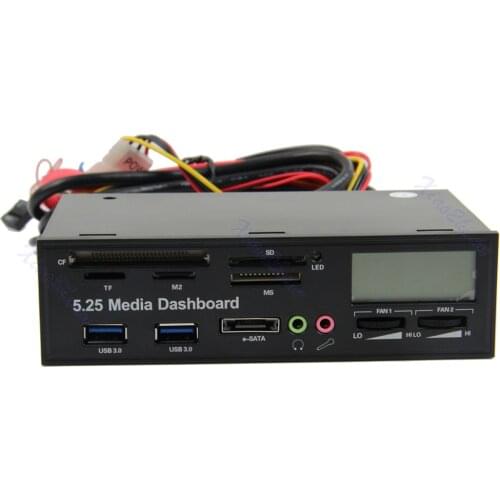 USB 3.0 All-in-1 5.25" Muiti-function Media Dashboard Front Panel Card Reader Drop Shipping