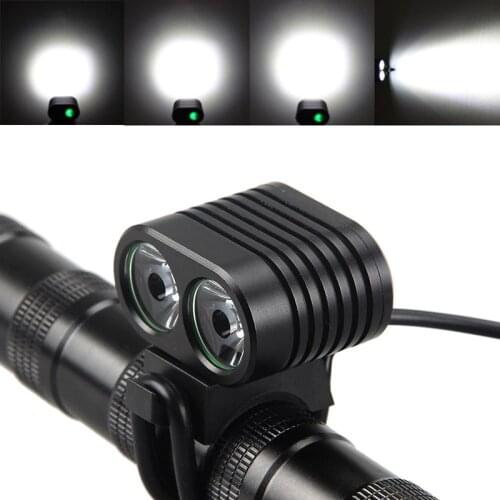 10000 Lumens Bicycle Front Light 2xXM-T6 Handlebar Flashlight With 6000mAh 4*18650 Battery Night Cycling Brightness Lamp BC0542