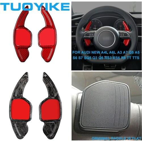 Forged Carbn Fiber Steering Wheel Paddle Shifter Auxiliary For NEW Audi A3 A4L A5 A6L A7 A8 S5 S6 S7 S8 Q3 Q5 Q7 RS3 RS6 R8 TTS
