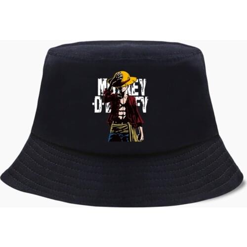 Japanese Anime One Piece Luffy Bucket Hat Panama Cap The Pirate King Harajuku Straw Hat Women Men Outdoor Sunscreen Hats Caps
