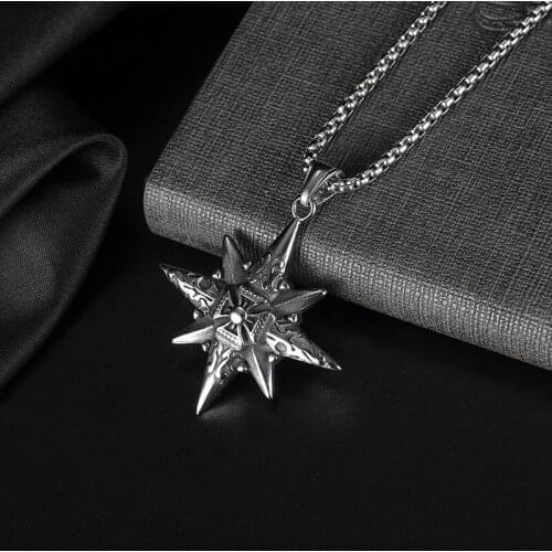 Women jewelry Fashion Creative Octagonal Star Pendant Trendy Simple Cross Titanium Steel Man necklace