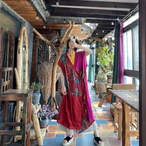 Women Spring Summer Linen Patchwork Vest Waistcoat Outerwear Ladies Loose Long Vests Female Flax Lace up Vest 2021