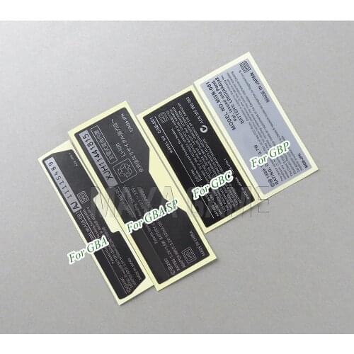 10pcs For GameBoy GBA SP GBC GBP GBA Console Back Tag For Gameboy SP Label Sticker