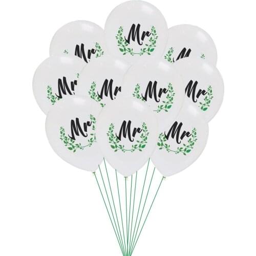 10 Pcs/lot 12 Inch Just Married White Latex Globos Mr Mrs Wedding Decoration Balloon Factory Wholesale Party Decoration