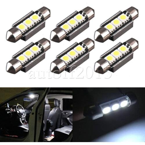 10x36mm Error Free High Power White 5050 SMD OBC 3 LED 6411 6418 C5W SV8,5 INTERIOR, NUMBER PLATE car bulbs