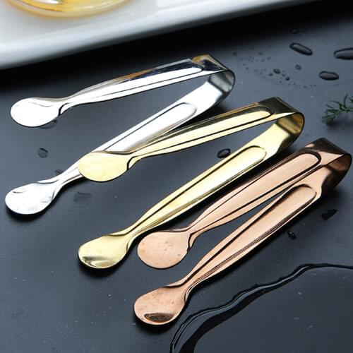 3Pcs Ice Tongs Mini Stainless Steel Kitchen Tongs Sugar Ice Cube Tongs Clip Metal Small Food Serving Tongs Kitchen Accessories