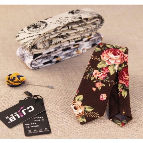 34colors Korean fashion designer Men 5 cm hip-hop skinny tie slim 5cm floral cotton linen jacquard gravatas ties for men 10pcs