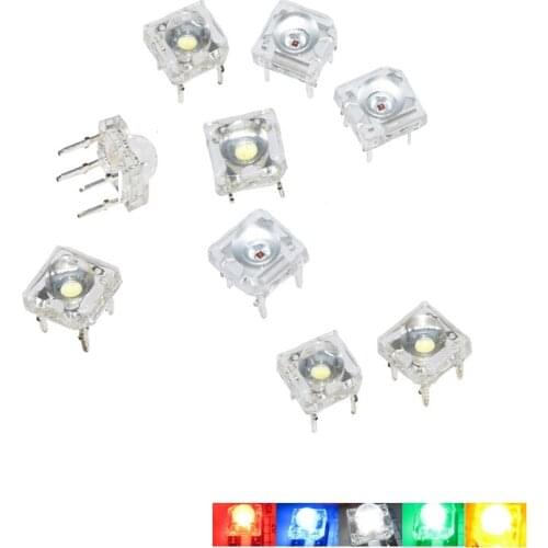 5mm Piranha Lamp Beads Red Green Yellow Blue White LED Light-emitting Diode F5 High-brightness Module Car Lamp Beads Four Feet