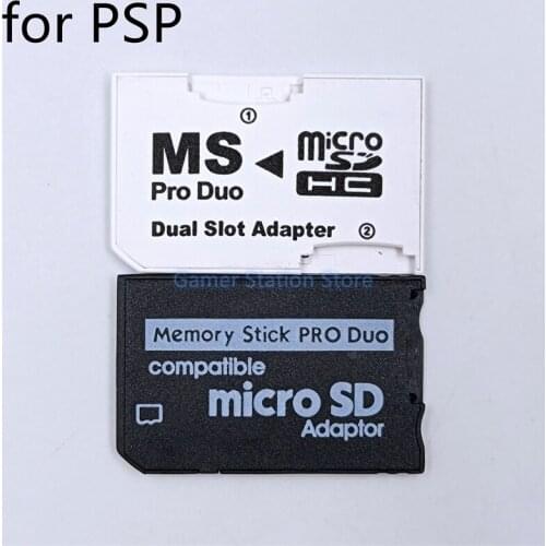 50PCS Single/Double Card Slot Micro SD SDHC TF to Memory Stick MS Pro Duo PSP Adapter Converter Card For PSP Replacement