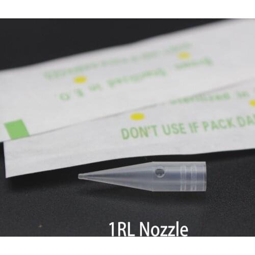50 Pcs Sterilized Tattoo Needle Tip Nozzle 1RL Cap For Eyebrow Permanent Makeup Tattoo Machine Needle Tip