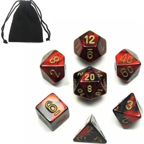 7Pcs Polyhedral Acrylic Dices Toy Game Dices Props For DnD TRPG RPG Children Math Educational Digital Dice Gift With Storage Bag